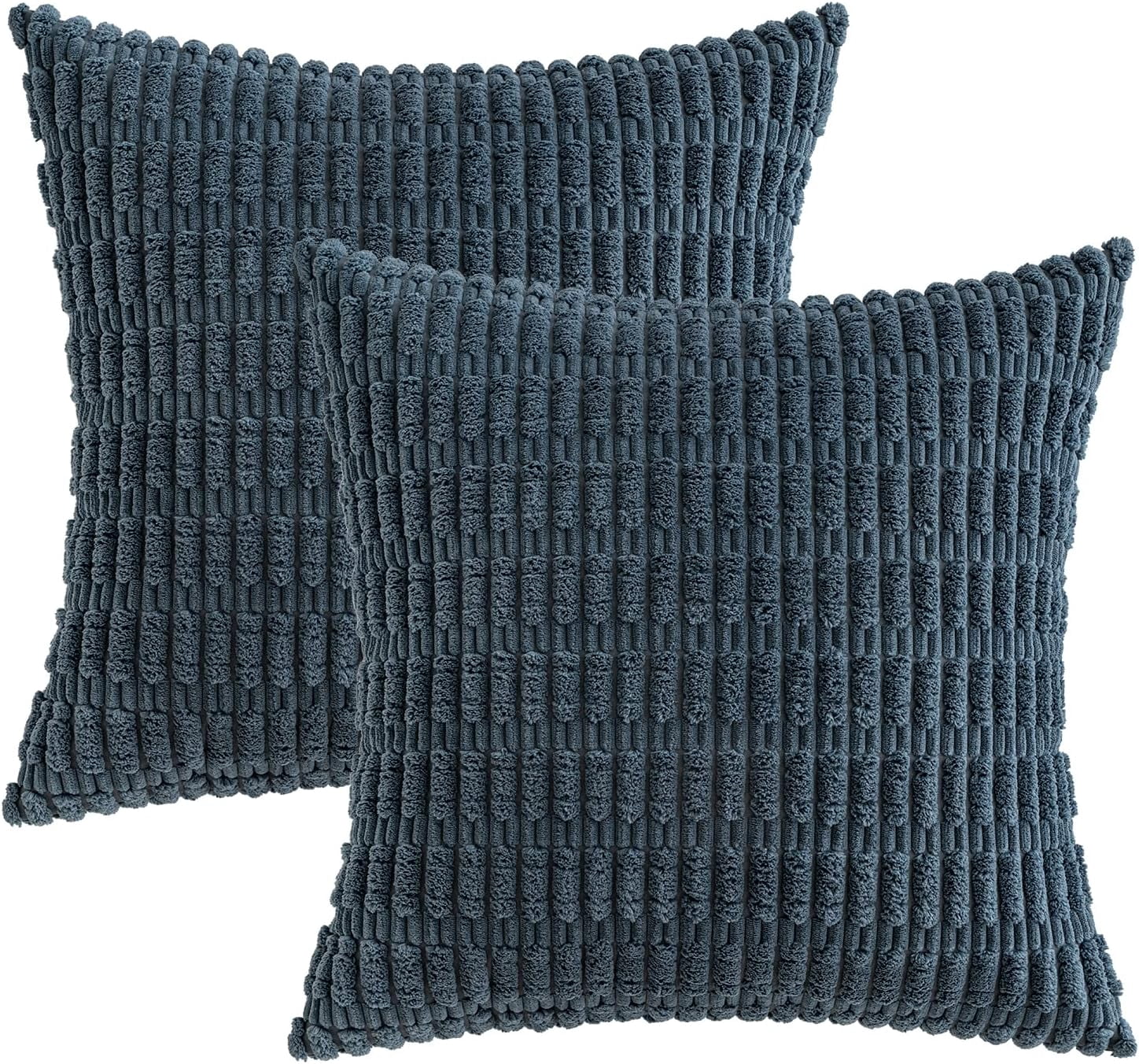 Wehilion Pack of 2 Corduroy Decorative Throw Pillow Covers Soft Boho Striped Pillow Covers Modern Farmhouse Christmas Home Decor for Sofa Living Room Couch Bed