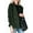 Green, variant on Women'S Double Breasted Wool Pea Coat Notched Lapel Ribbed Knit Long Sleeve Sweater Short Blazer Jacket Green M