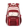 thumbnail image 4 of FUZHIQ School Backpack with Clear Display Window for 4th 5th 6th 7th Grade, Multi Compartment Bookbag with Plush Star Charm, Casual Elementary Middle School Bag, Red, 4 of 4