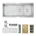 thumbnail image 3 of Stylish Undermount 42" Stainless Steel Double Bowl 70/30 Workstation Kitchen Sink with 8 accs S-642W, 3 of 13