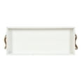 thumbnail image 5 of Kate and Laurel Bayville Coastal Farmhouse Wood Tray, 10 x 24, White, Decorative Wooden Tray with Rope Handles and Rustic Distressed Finish for Serving, Storage, and Display, 5 of 8