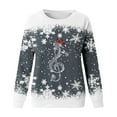thumbnail image 4 of DHFJKG Women's Santa Pullover Musical Note Printed Long Sleeve Crew Neck Casual Sweatshirt Funny Tops, 4 of 4