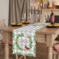 thumbnail image 2 of Table Runners 72 Inches Long Dress Scarves, Spring Botanical Farmhouse Kitchen/Dining Table Runner, Coffee Tablerunners, Garden Birds Floral Leaves Gray Plaid 14x72 Inch, 2 of 9