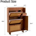 thumbnail image 2 of Storage Cabinet, Caninet, Modern Minimalist Rattan Cabinet, Mdf Bed Top Cabinet Japanese Rattan Shoe Cabinet, Cabinets with Doors and Shelves, Small Home Furniture for Hallways Living Rooms, Wood, 2 of 8