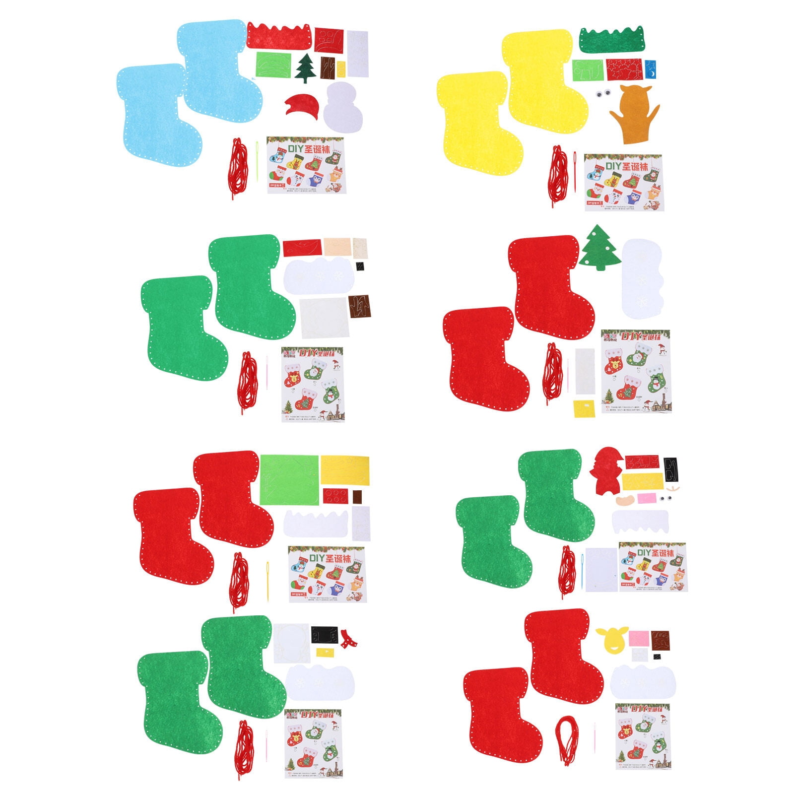 Kit Couture Chaussettes De Noël En Feutre - 12 Pièces DIY Pour Enfants - Activité Manuelle Créative Et éducative - 8