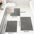 thumbnail image 5 of 3 Pieces Bath Mat Set, Soft Chenille Bathroom Rugs Mat, Absorbent Spa Shaggy Bath Rugs Set, Machine Washable & Non Slip Bath Mats for Bathroom, Tub, Shower（Dark grey）, 5 of 9