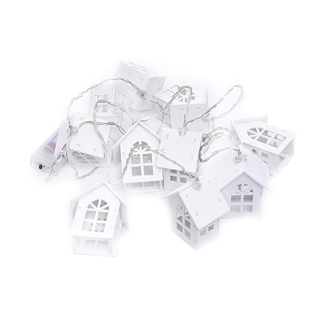 Xmas LED Christmas Lights Small House Shape Lights String Xmas Decor Light for Garden Terrace and Lawn
