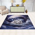 thumbnail image 3 of Tiger Clouds and Moon White Area Rug Washable 80 x 58 Floor Carpet Mat Non Slip for Bedroom Living Room Home Decor, 3 of 7