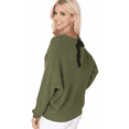 thumbnail image 4 of Yemak Women's Oversized Waffle Knit Sweater Pullover with Back Bow MK8224-OLV-S-BD, 4 of 4