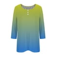 thumbnail image 3 of Aofany Plus Size Shirts For Women 3/4 Sleeve Henley Tops With Buttons Down Casual Loose Fit Pullover V-Neck Tunics Tops, 3 of 4