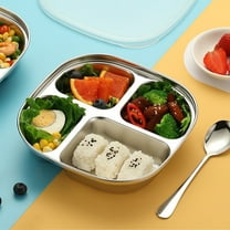 Kitchen Gadgets, Stainless Steel Divided Kids Plates, Indestructible Dinner Plates For Kids, Cute Shape Divided Plates For Picky Eaters, Lunch, Camping, Kitchen Gifts