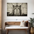 thumbnail image 3 of Elephant Stock Monochrome Brooklyn Bridge Wall Art - Horizontal Canvas Wall Art - Living Room Wall Decor - Architecture Canvas - Black And Gray Decor - 48" x 32", 3 of 8