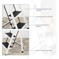 thumbnail image 4 of Escalera Plegable Multifuncional Bluelander, Tubular 3 Peldaños, Antideslizante, Blanco, 4 of 5