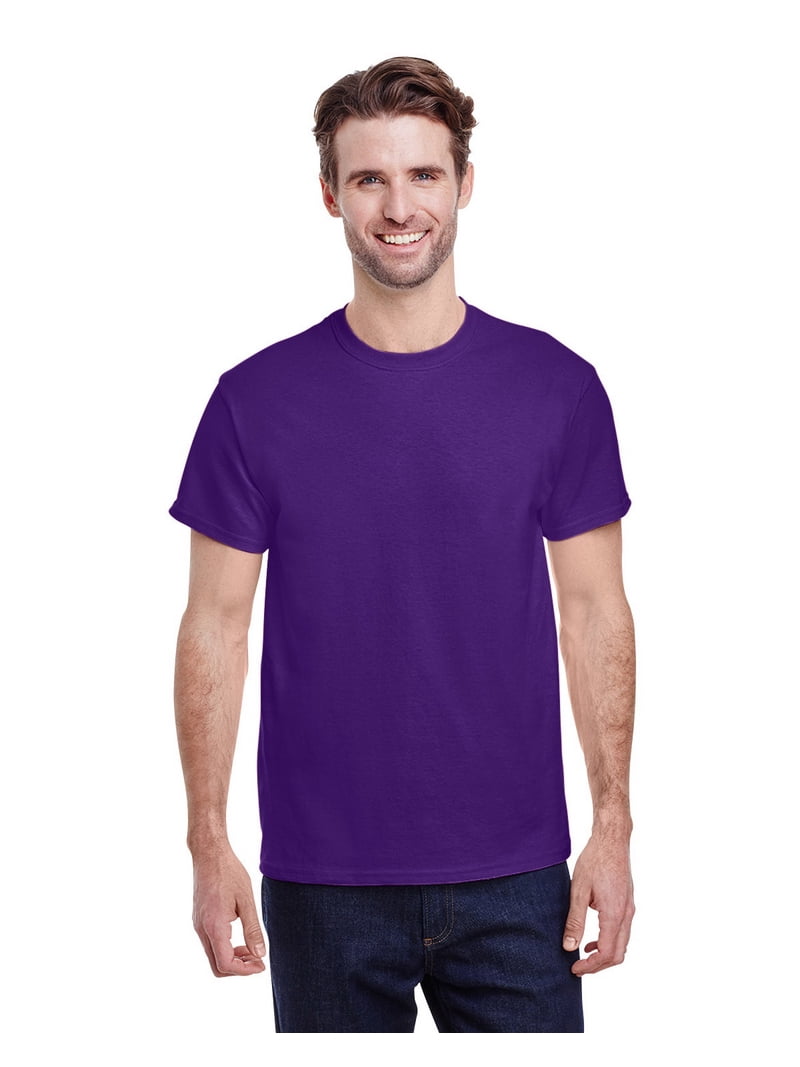 Gildan Heavy Cotton T-Shirt, Purple 2XL, 100% Cotton, Preshrunk