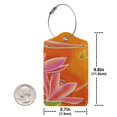 thumbnail image 2 of Rocae Orange Flower Psychedelic for Leather Luggage Baggage Tags ID Label Privacy Cover ID Label with Stainless Steel Loop and Address Card, 2 of 5