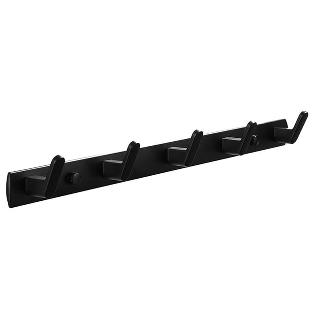 Colgador De Pared De Aluminio Para Aviones, Multifuncional, Elegante, Con 5 Ganchos, Estante Colgante De Almacenamiento Para Abrigo, Sombrero, Toalla, Dormitorio, Baño, Cocina, Porche (Negro) Guardurnaity HA017387-00