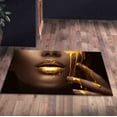 thumbnail image 6 of Salon Decor Rug, Corridor Rug, Saloon Rug, Gift For Him, Woman Gold Lip Rugs, Black Woman Rug, African Rugs, Stair Rug, Girl Room Rug, 3.3'x5' - 100x150 cm, 6 of 8