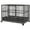 Gray, variant on Topcobe 48" Heavy Duty Dog Crate Metal Cage Kennel with Lockable Wheels, Double Door and Removable Tray, Indoor Pet Cage & Furniture, Gray