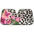 thumbnail image 2 of Pretty Black Pink Car Accessory Gift Set, Includes Hawaiian Flower Auto Sunshade, Carpet Floor Mats, Seat Covers & Steering Wheel Cover, Holiday Combo Pack for Autos Truck Van SUV, 2 of 9