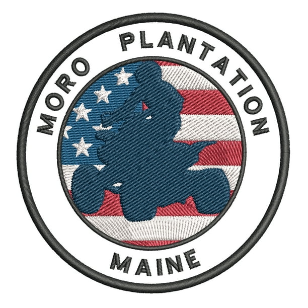 Moro Plantation, Maine ATV / OHV American Flag 3.5 Inch Iron Or Sew On