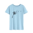 thumbnail image 4 of STARVNC Women Dandelion Heart Graphic Short Sleeve Round Neck Top, 4 of 7
