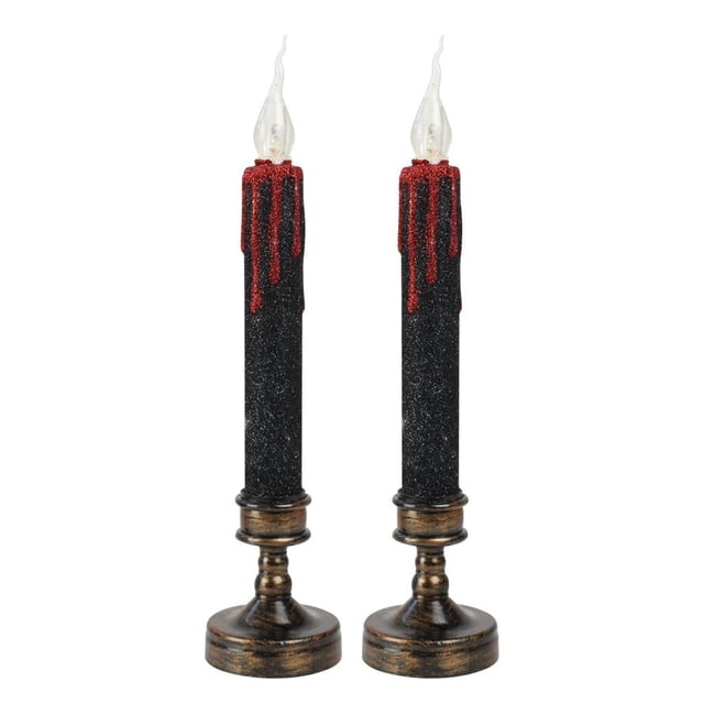 Velas Led De 2 Uds., Velas Cónicas Sin Llama Que Funcionan Con Pilas Para Navidad, Decoración De Fiesta De Halloween Inevent HA036955-00