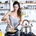 thumbnail image 4 of Tetera para Estufa 3 Litros,Tetera Silbadora,Hervidor de T&eacute; de Acero Inoxidable de Grado Alimenticio,con Asa Plegable y Pico A Prueba de Polvo,para T&eacute;, Caf&eacute;, Leche (3, 4 of 8