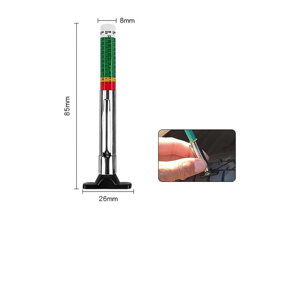 Baguer Metal Tire Tread Depth Gauge Dual Scale 025Mm 032Nds With Portable Attachment