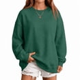 thumbnail image 3 of Fall Sweatshirts for Women Casual Crewneck Long Sleeve Cute tops Oversized Pullover Solid Color Loose Fashion Sweatshirts, 3 of 6