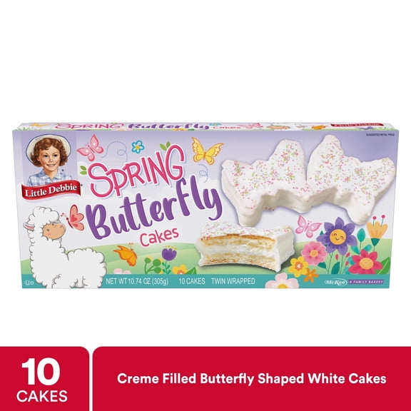 Little Debbie Butterfly Cakes Vanilla Snack Cakes, 10.74 oz
