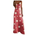 thumbnail image 2 of Summer Saving Wycnly Dresses for Women 2024 Beach Bobo Loose Hem Spaghetti Strap Long Dresses Sleeveless V-Neck Daisy Print Summer Maxi Sun Dress Pink XXL Clothes, 2 of 5