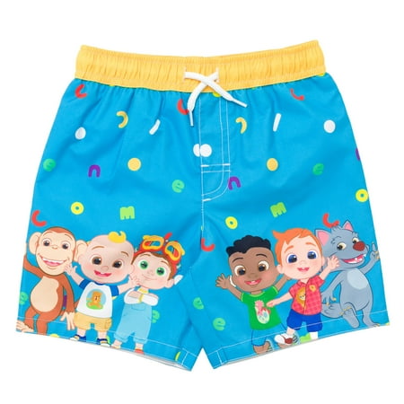 

CoComelon Nico Tomtom Cody JJ Toddler Boys Swim Trunks Bathing Suit Blue 4T