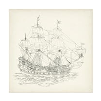 Richard Foust 'Antique Ship Sketch IX' Canvas Art