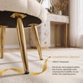 thumbnail image 6 of Ktaxon Vanity Makeup Chair with Teddy Velvet, Shell Design Accent Desk Chair with Lumbar Pillow and Gold Legs, Office Seating for Women Light Khaki, 6 of 9