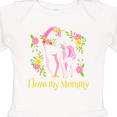 thumbnail image 4 of Inktastic I Love My Mommy Unicorn with Pink and Yellow Flowers Boys or Girls Long Sleeve Baby Bodysuit, 4 of 5