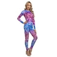thumbnail image 2 of Sxiwei Women's Sexy Mermaid Costume Jumpsuit Fish Scales Print Catsuit Long Sleeve Full Body Romper Type A XL, 2 of 8