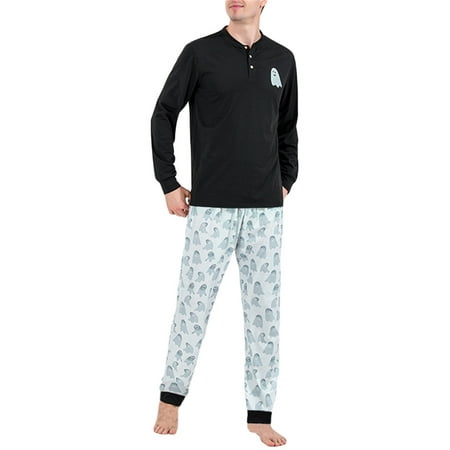 

Fayueye Parent-Child Pajama Set Halloween Ghost Print Long Sleeve Tops + High Waist Pants / Baby Romper