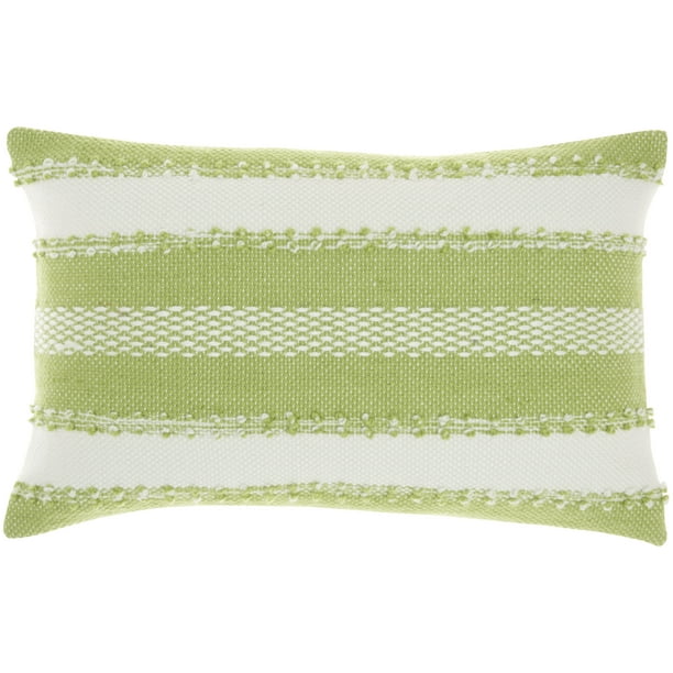 Nourison Outdoor Pillows Woven Stripes Dots Green Decorative Throw Pillow 14 X22 Com Dots Green Decorative Throw Pillow, Green Outdoor Pillows