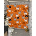 thumbnail image 5 of Halloween Cute Cat Shower Curtain Set ，Waterproof Fabric Shower Curtains Vintage Ghost Broom Orange Decoration Shower Curtains for Bathroom,Bathroom Decor 60"x72", 5 of 6