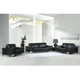 thumbnail image 1 of 96" Lovely Black Leather Sofa Set, 1 of 1