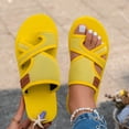 thumbnail image 4 of Womens Slides Sandals Minimal Water Friendly Flip Flops Summer Casual Lightweight Slippers for Beach Vacation Pool Daily Wear Yellow Size 9.5, 4 of 6