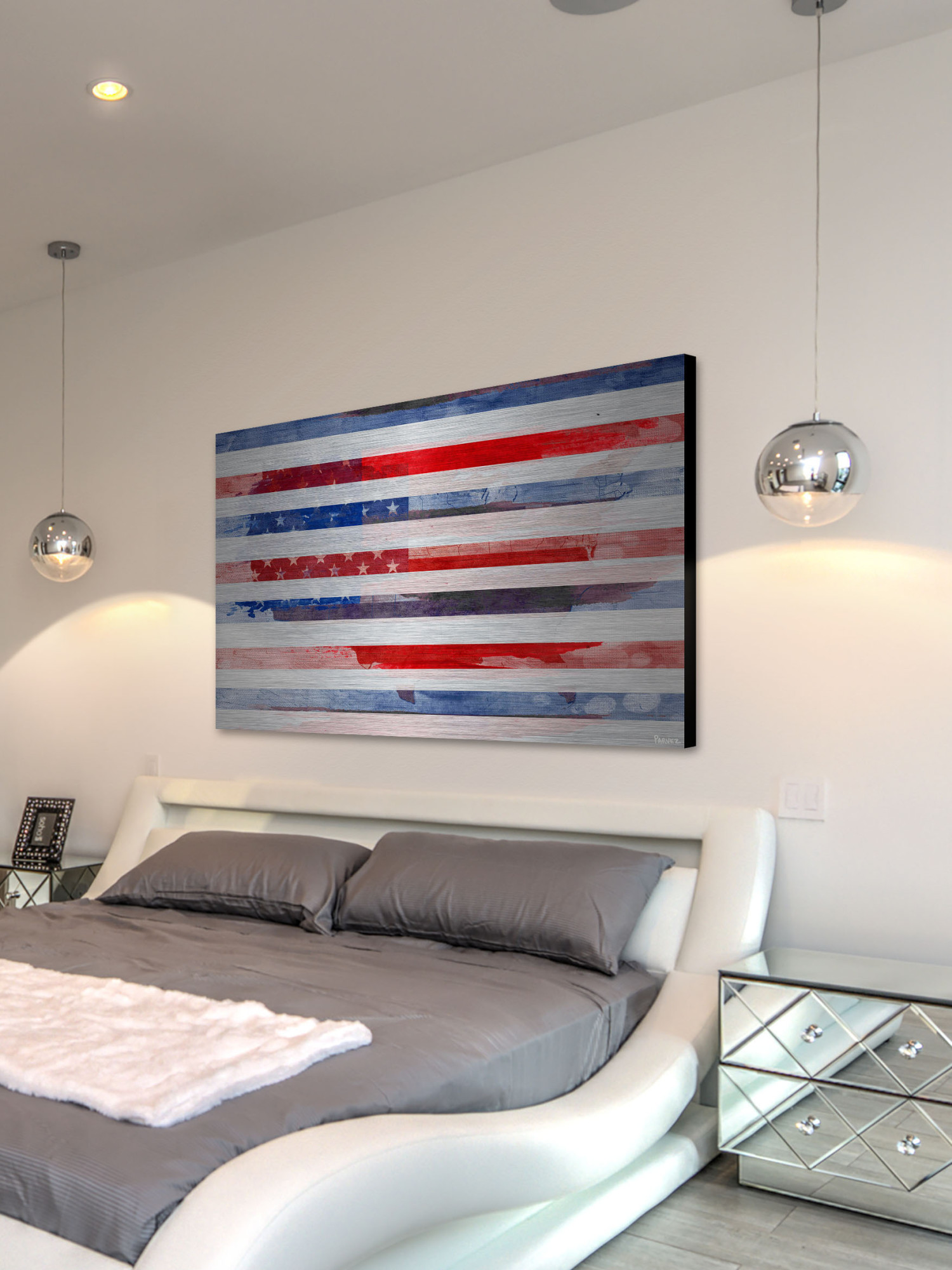 Parvez Taj "Striped Glory" Print on Brushed Aluminum