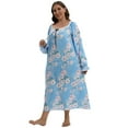 thumbnail image 5 of Womens Plus Size Nightgowns Long Sleeve Pajamas Sleepdress, Floral Casual Nightshirt Lace Collar Loungewear Vintage Sleepwear, Comfy Pj Sleepshirt Nightdress for Women,XL-4XL, 5 of 6