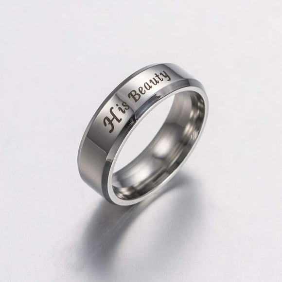 Summer Savings Xihbxyly His Beauty Her Beas t Ring Couple Ring Titanium Steel Valentine's Day Present On-Trend Low Spend