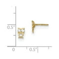 thumbnail image 2 of 14K Yellow Gold Earring Button Women'S Cubic Zirconia CZ Round Clear 5.6 mm 3.9, 2 of 2