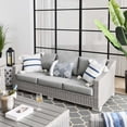thumbnail image 2 of Lounge Sofa, Light Grey Gray, Rattan, Wicker, Outdoor Patio Balcony Cafe Bistro Garden Hospitality Restaurant, Modern Contemporary HB33479, 2 of 8
