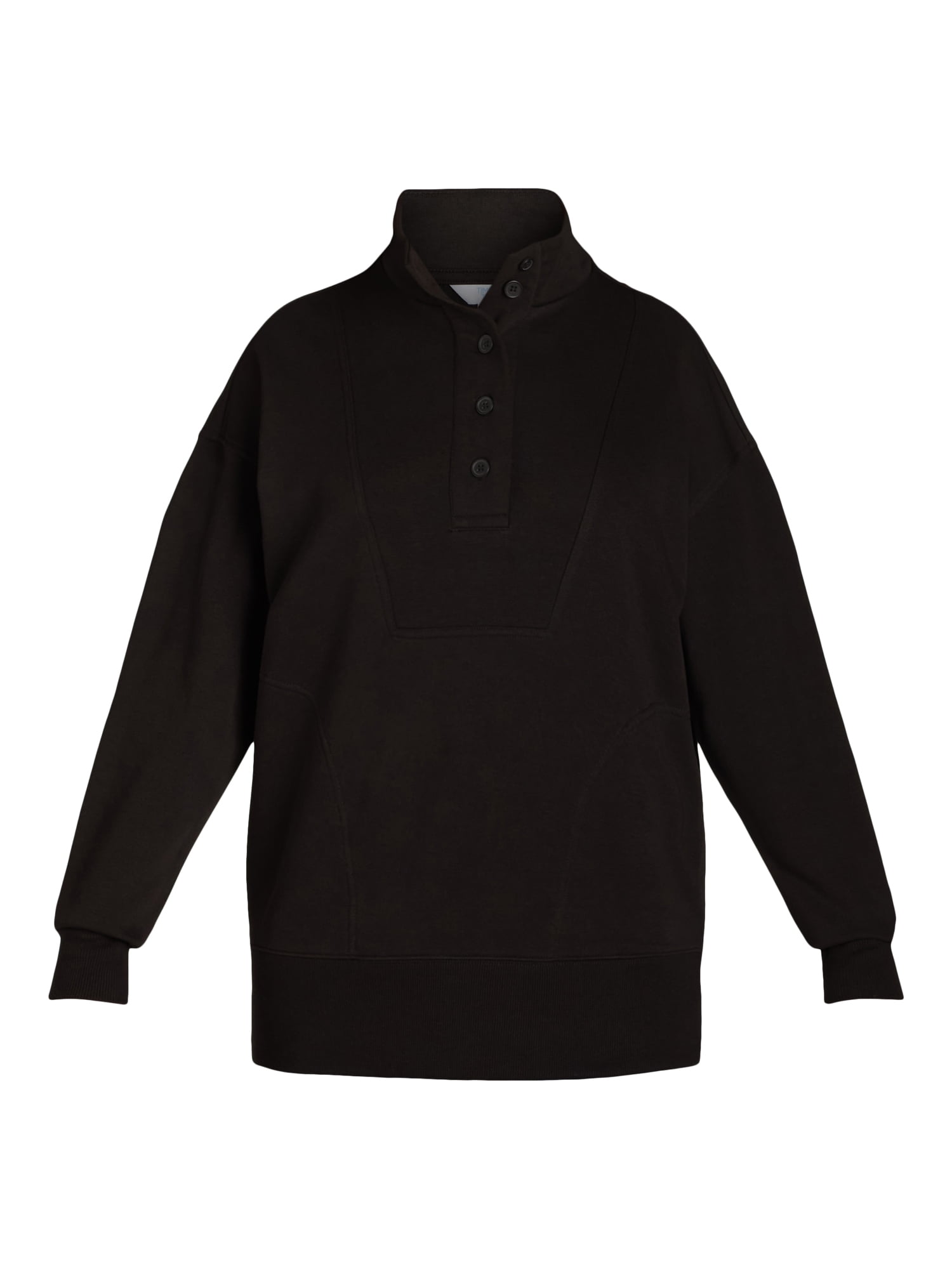 Time and Tru Women's Mock Neck Sweatshirt with Button Placket, Sizes XS-XXXL