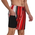 thumbnail image 2 of Goofa Red Black and White Serape Blanket Stripes Print Men's Swim Trunks Board Shorts Quick Dry Mens Swimming Trunks with Compression Liner,Breathable Fit Hawaii Beach Shorts-Medium, 2 of 6