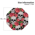 thumbnail image 2 of Yiaed Skull and Roses Print Leather Coasters for Drinks - Cup Coasters Coffee Table Kitchen Table Bar, Home & Office Gifts Handmade Drink Coasters-Octagon, 2 of 6