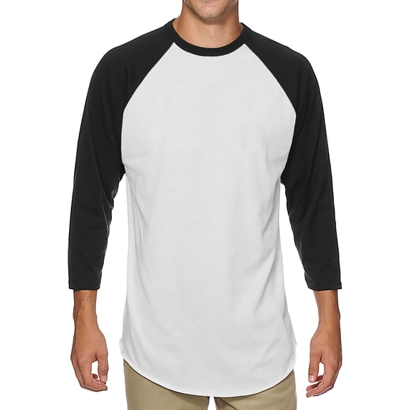 Ma Croix Men's Basic Baseball Raglan 3/4 Sleeve T-Shirts